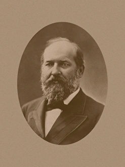 Digitally restored American history print of President James Garfield Digitally restored American history print of President James Garfield