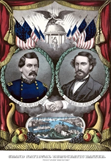 Digitally restored Civil War era Democratic Campaign Poster Digitally restored Civil War era Democratic Campaign Poster