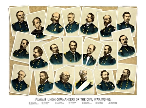 Digitally restored Civil War print featuring Famous Union Commanders Digitally restored Civil War print featuring Famous Union Commanders