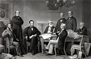 Digitally restored picture of President Lincoln reading the Emancipation Proclamation Digitally restored picture of President Lincoln reading the Emancipation Proclamation