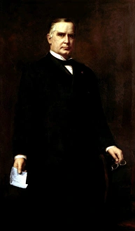 Digitally restored presidential painting of President William McKinley Digitally restored presidential painting of President William McKinley