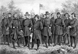 Digitally restored print featuring famous Union Generals of the Civil War Digitally restored print featuring famous Union Generals of the Civil War