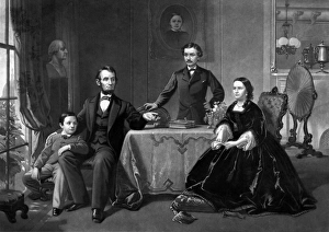 Digitally restored vintage print of President Abraham Lincoln and his family Digitally restored vintage print of President Abraham Lincoln and his family
