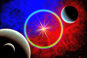 <b class=qtipBold><figcaption>A distant alien star system</figcaption></b><br>A distant alien star system.<br><em>© Mark Stevenson/Stocktrek Images</em> A distant alien star system