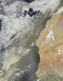 Related Images Collection: Dust storm off West Africa