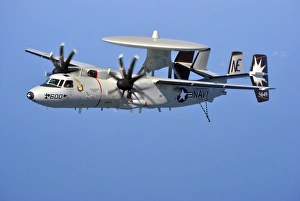 An E-2C Hawkeye in flight over the Arabian Sea An E-2C Hawkeye in flight over the Arabian Sea