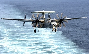 An E-2C Hawkeye prepares for an arrested landing An E-2C Hawkeye prepares for an arrested landing