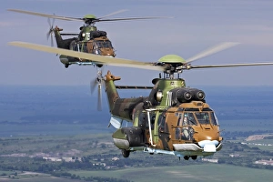 Eurocopter AS532 Cougar helicopters in flight over Bulgaria Eurocopter AS532 Cougar helicopters in flight over Bulgaria