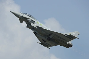 A Eurofighter Typhoon of the Royal Air Force in flight A Eurofighter Typhoon of the Royal Air Force in flight