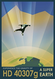 Experience the Gravity of a Super Earth in this retro space poster Experience the Gravity of a Super Earth in this retro space poster