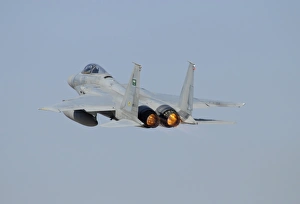 F-15 Eagle of the Royal Saudi Air Force taking off F-15 Eagle of the Royal Saudi Air Force taking off