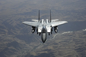 An F-15E Strike Eagle flies watch over the skies of Afghanistan An F-15E Strike Eagle flies watch over the skies of Afghanistan