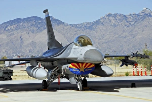 An F-16 Fighting Falcon sits ready to deploy An F-16 Fighting Falcon sits ready to deploy