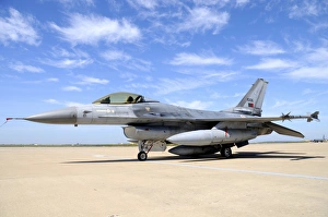 F-16A Falcon from the Portuguese Air Force at Moron Air Base, Spain F-16A Falcon from the Portuguese Air Force at Moron Air Base, Spain