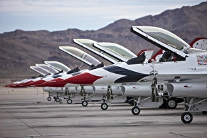 F-16C Thunderbirds on the ramp at Nellis Air Force Base, Nevada F-16C Thunderbirds on the ramp at Nellis Air Force Base, Nevada