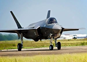 An F-35 Lightning II taxiing at Eglin Air Force Base, Florida An F-35 Lightning II taxiing at Eglin Air Force Base, Florida