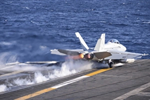 An F/A-18F Super Hornet launches from USS Nimitz An F/A-18F Super Hornet launches from USS Nimitz