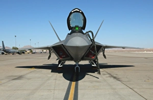F/A-22 Raptor sits on the parking ramp F/A-22 Raptor sits on the parking ramp