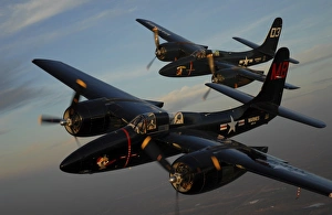 F7F Tigercats in formation flight over San Antonio, Texas F7F Tigercats in formation flight over San Antonio, Texas