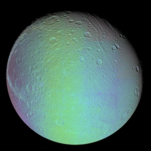 False color view of Saturn's moon Dione False color view of Saturn's moon Dione