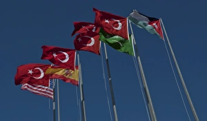The flags of the participating nations in Anatolian Eagle 2011 are flown at Konya, Turkey The flags of the participating nations in Anatolian Eagle 2011 are flown at Konya, Turkey