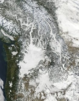Fog and snow in the Pacific Northwest (true color) Fog and snow in the Pacific Northwest (true color)