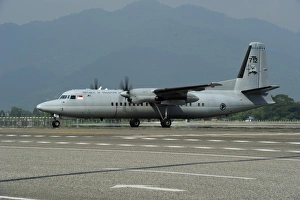 A Fokker F-27 Friendship of the Singapore Air Force at Langkawi Airport A Fokker F-27 Friendship of the Singapore Air Force at Langkawi Airport