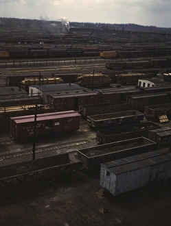 Freight cars in the Chicago and Northwestern Railroad classification yard Freight cars in the Chicago and Northwestern Railroad classification yard