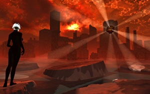 A futuristic look at a city flooded by rising waters due to the melting of the ice caps A futuristic look at a city flooded by rising waters due to the melting of the ice caps