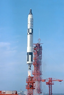 Gemini VI lifts off from its launch pad at Cape Canaveral, Florida Gemini VI lifts off from its launch pad at Cape Canaveral, Florida