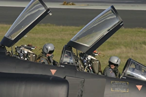 German pilots sitting in the cockpit of an F-4F Phantom German pilots sitting in the cockpit of an F-4F Phantom