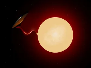 Flying Saucers Gallery: A gigantic UFO venting plasma from the Sun