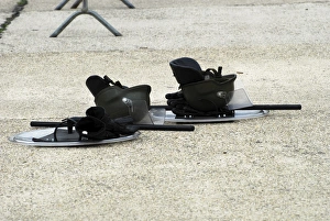The helmet, shield and baton used by Belgian Soldiers during riot and crowd control The helmet, shield and baton used by Belgian Soldiers during riot and crowd control