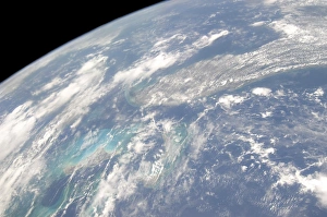 High oblique Earth view of the Florida peninsula and its neighboring geographic features High oblique Earth view of the Florida peninsula and its neighboring geographic features