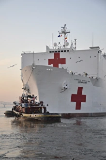 The hospital ship USNS Comfort departs for deployment The hospital ship USNS Comfort departs for deployment