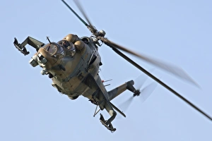 A Hungarian Air Force Mil Mi-24V attack helicopter A Hungarian Air Force Mil Mi-24V attack helicopter