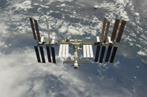 International Space Station backdropped against Earth International Space Station backdropped against Earth