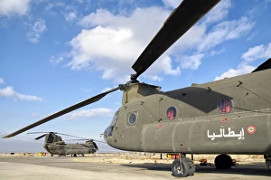 Italian Army CH-47C Chinook helicopters at Forward Operating Base Herat Italian Army CH-47C Chinook helicopters at Forward Operating Base Herat