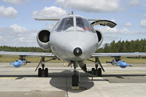 Jamming pods on a Learjet, Hohn Air Base, Germany Jamming pods on a Learjet, Hohn Air Base, Germany