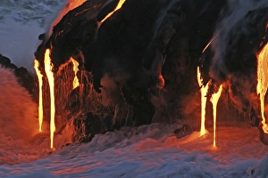 Kilauea lava flow sea entry, Big Island, Hawaii Kilauea lava flow sea entry, Big Island, Hawaii
