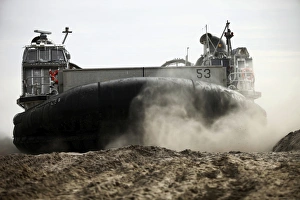 A landing craft, air cushion prepares to depart Onslow Beach A landing craft, air cushion prepares to depart Onslow Beach