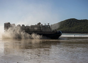 A landing craft air cushion transits Shoalwater Bay, Australia A landing craft air cushion transits Shoalwater Bay, Australia