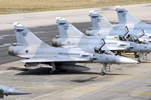 Line-up of Brazilian Air Force F-2000 aircraft at Natal Air Force Base, Brazil Line-up of Brazilian Air Force F-2000 aircraft at Natal Air Force Base, Brazil