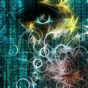 Artificial Intelligence Image Prints: Machine binary and human like visage