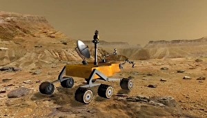 Mars Science Laboratory travels near a canyon on Mars Mars Science Laboratory travels near a canyon on Mars