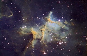 <b class=qtipBold><figcaption>Melotte 15</figcaption></b><br>Melotte 15 taken with sulfur II, hydrogen alpha, and ionized oxygen filters<br><em>© Ken Crawford/Stocktrek Images</em> Melotte 15