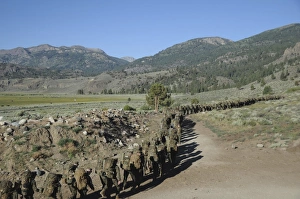 Midshipmen hiking at the Mountain Warfare Training Center Midshipmen hiking at the Mountain Warfare Training Center