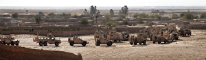Military vehicles parked outside Loy Karez, Kandahar province, Afghanistan Military vehicles parked outside Loy Karez, Kandahar province, Afghanistan