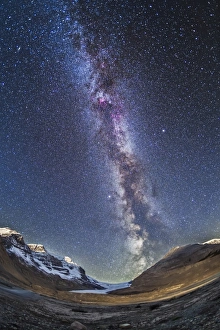 Milky Way over the Columbia Icefields in Jasper National Park, Canada Milky Way over the Columbia Icefields in Jasper National Park, Canada