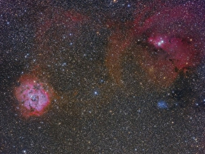 The Monoceros region showing the Rosette Nebula, Cone Nebula and Christmas Tree Cluster The Monoceros region showing the Rosette Nebula, Cone Nebula and Christmas Tree Cluster